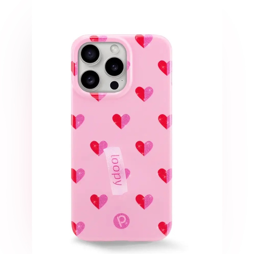 Loopy Case Pink Heart Pattern Phone Case